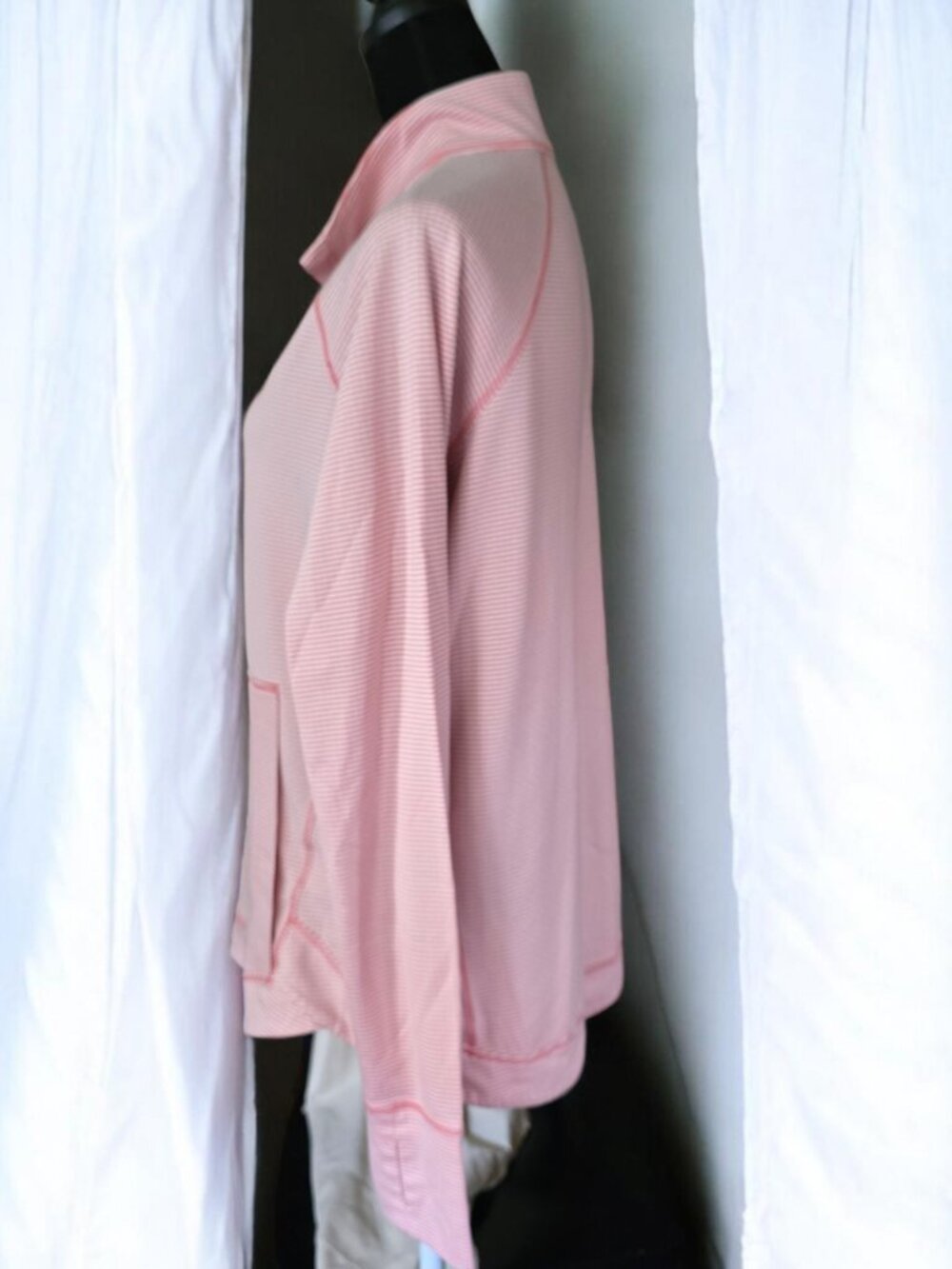 EUC JOHN DEERE (LG) By AHEAD Casuals Light Pink half Zip pullover sweatshirt - Picture 2 of 6